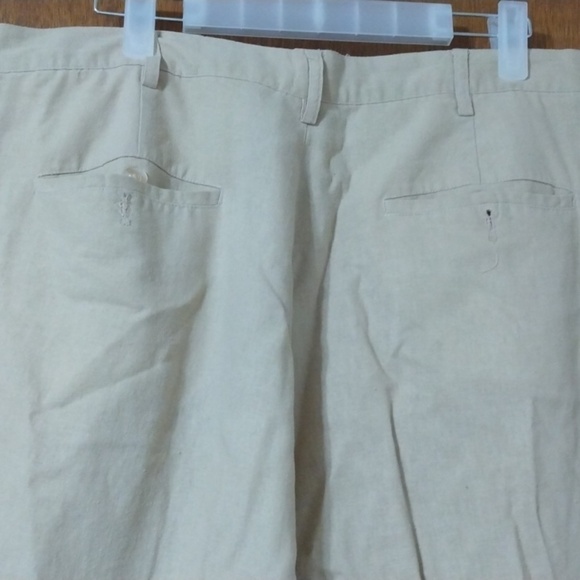 Trust USA Vintage Linen Career Trousers with Cuffs size 38x32 Men's - Picture 4 of 6